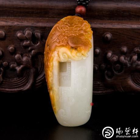 和田玉　和闐玉　彫刻　手把件　98g 和田玉手把件-琢艺轩和田玉移动版
