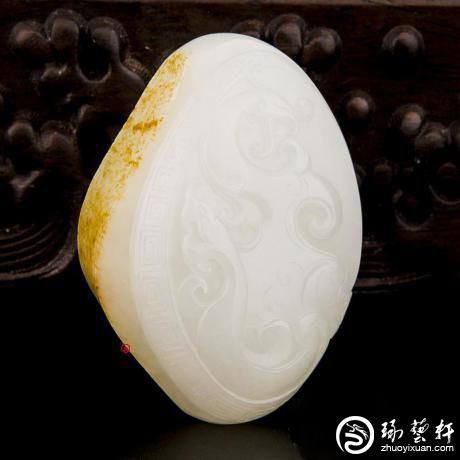 中国古董 骨董 和田玉 青玉 山石擺件 希少品 【仙境】 中国80年代