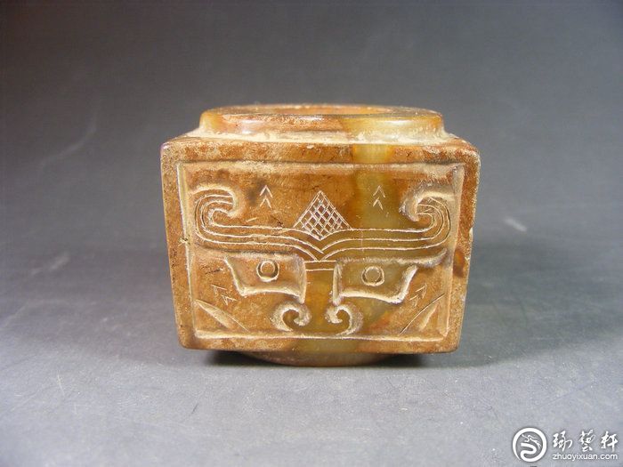 黄玉 如意文玉琮 和田玉 古玉 古玉擺件 中国古玩 中国美術 唐物骨董 G12 OTA] 玉剛卯 （古玉・古玩・中国骨董）
