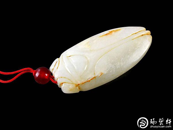 玉蝉瑪瑙根付 明～清朝期】倣古葬玉中華古玩 L0205F